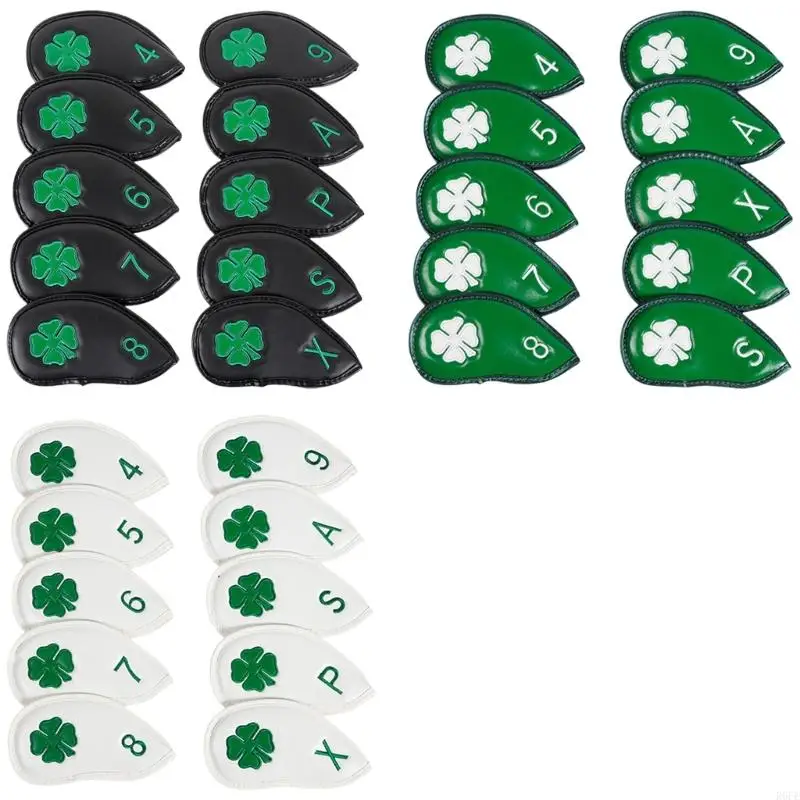 

R6FE 10Pcs PU Leather Golfs Iron Club Head Cover Wedges Iron Club Protective Headcover Putter Protector Golfs Supplies