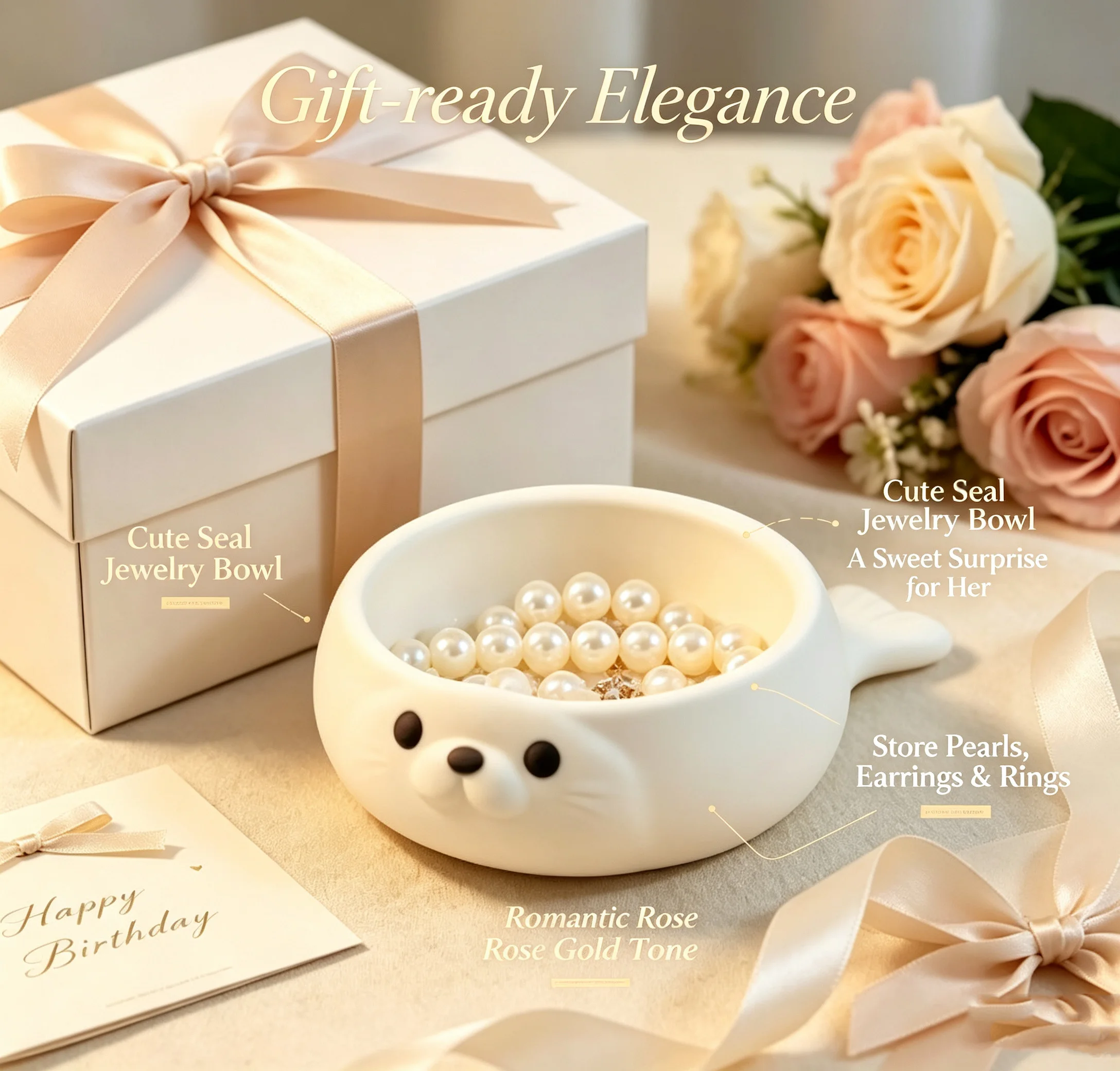귀여운 흰색 물개 모양 보석 트레이 장신구 그릇 반지  - Jewelry Making Organizer 리뷰 및 가격