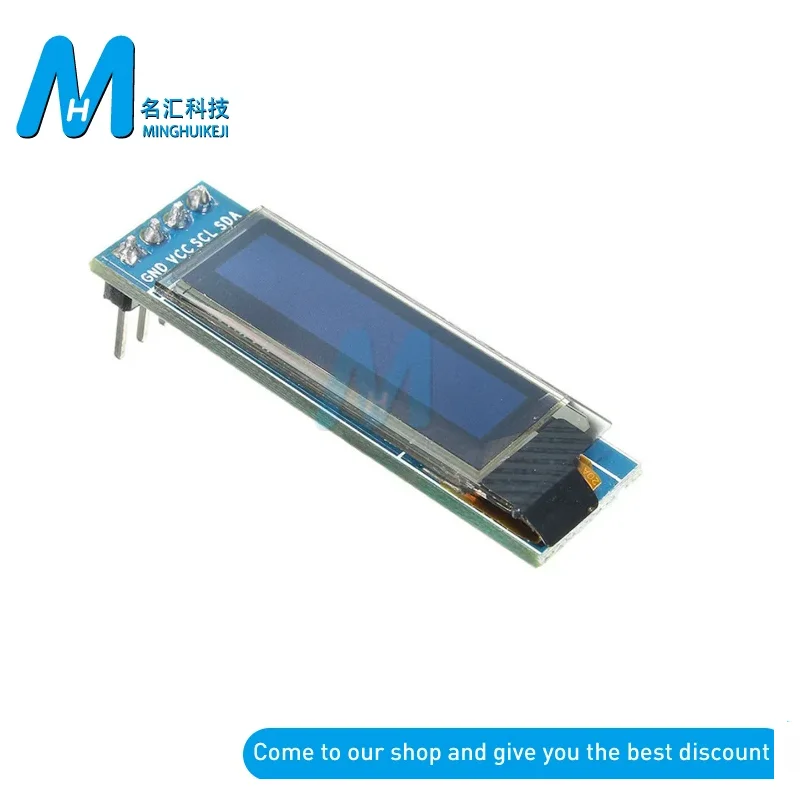0.91 بوصة OLED وحدة 38mmX12mm 0.91 "أزرق/أبيض 128X32 OLED LCD LED وحدة عرض IIC التواصل لـ Ardunio