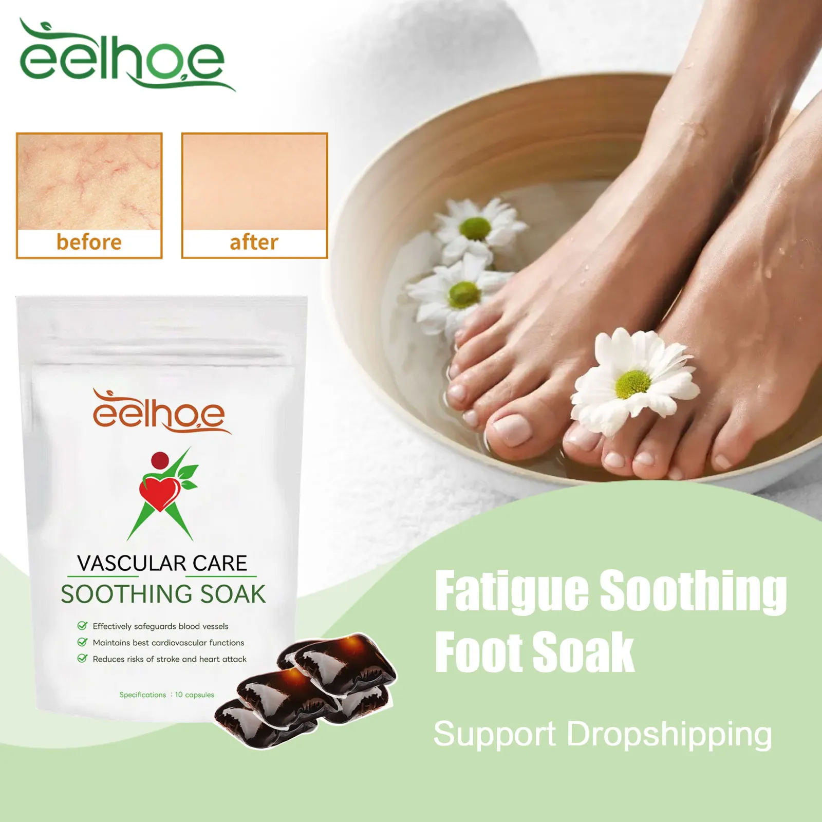 Fatigue Soothing Foot Soak Body Relax Promote Blood Circulation Relieve Varicose Vein Anti Hypertension Blood Vessel Health Care