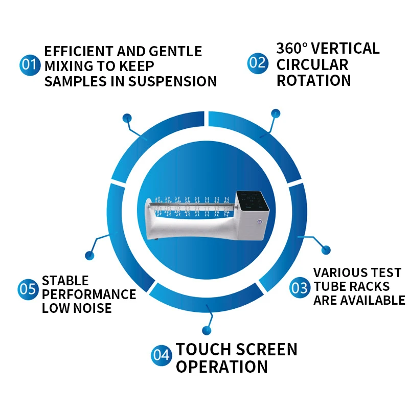 VMP-800 Vertical Mixer Multifunctional Speed-adjusting Laboratory Mixer Inversion Mixer Multi-tube Rotary Instrument