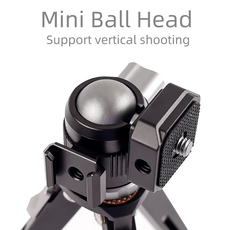 XILETU MC22 Mini Tripod Ball Head Video Stand 360° Swivel Cold Shoe Panoramic Heads for DSLR Camera Head Tripod Head Accessories