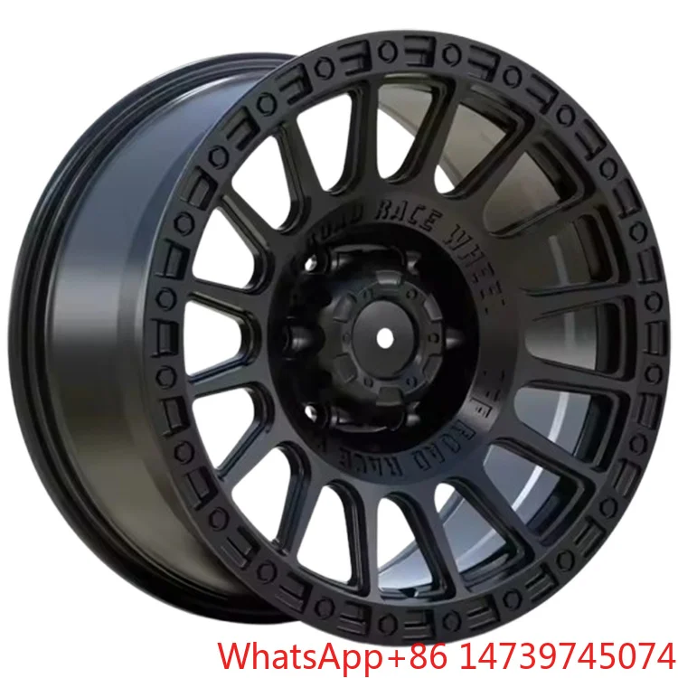 17x8.5J 6 Hole Off-Road Alloy Wheel Rims, PCD139.7 ET0, Black Machine Face Car Tyre Rims