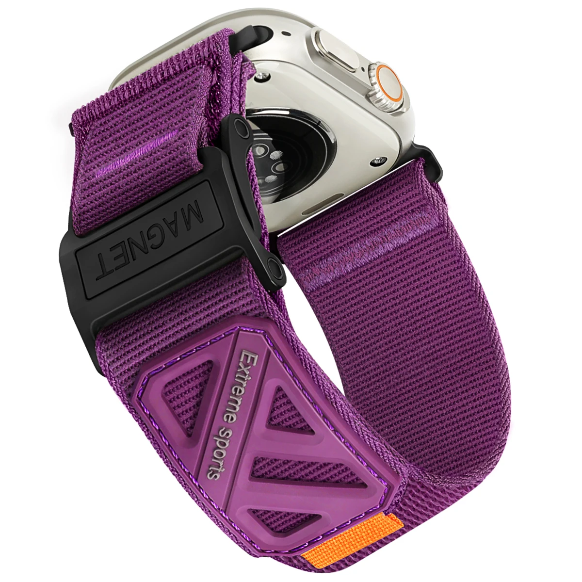 Armband für Apple Watch Ultra 49 mm, 44 mm, 45 mm, 46 mm, Herrenarmband. Magnetverschluss, Nylonarmband für iWatch Series 12, 10, 7, 8, 9, SE, 4, 5, 6. – Detail 16