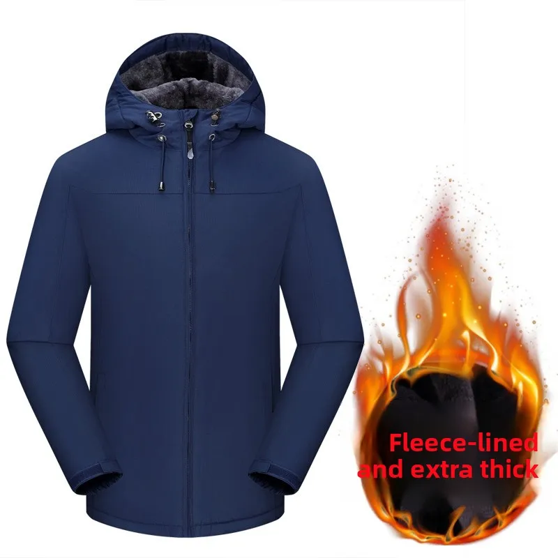 

Men's Outdoor Fleece-Lined Thickened Mountaineering Jacket Winter Plus Size Waterproof Windproof Warm Coat