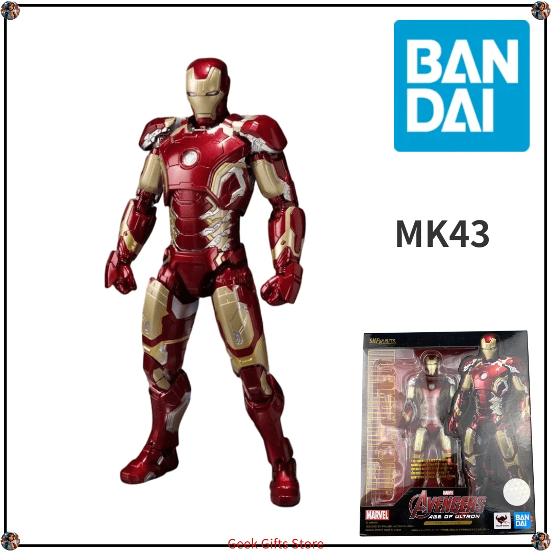 

In Stock SHF Bandai Original Avengers: Age of Ultron Iron Man Mark43 MK43 Action Figures Toys Collection Gifts