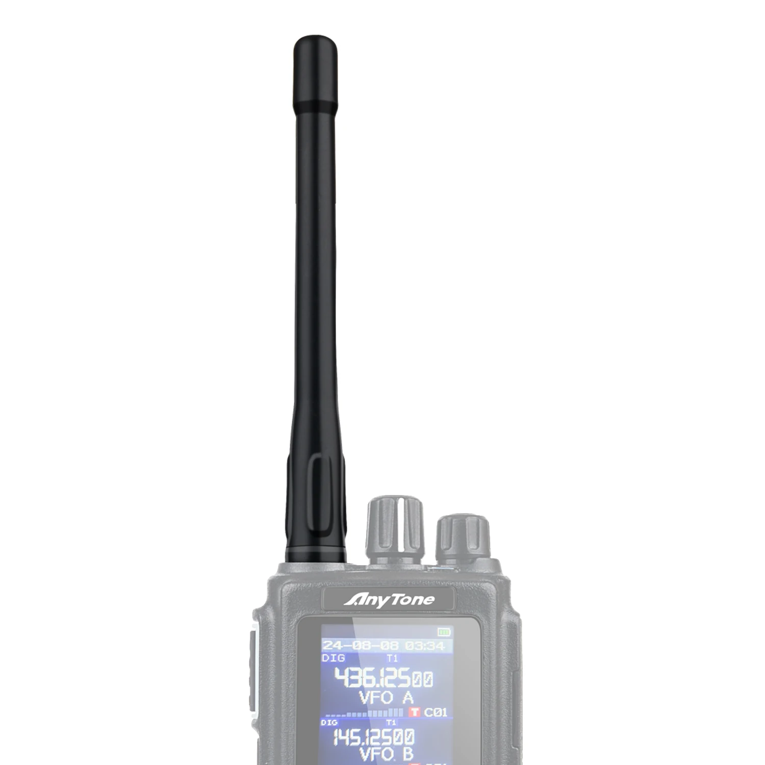 Anytone AT-D168UV Оригинальная антенна для рации FM/136-174/400-470 МГц SMA-гнездовой разъем 120 мм Короткая двусторонняя радиоантенна