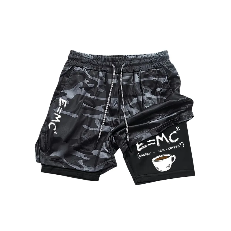 Cycling Double-Layer for Men's 2-in-1 Shorts Training Fitness Stretchy Performance Workout Harajuku Jogging Double Deck Summer