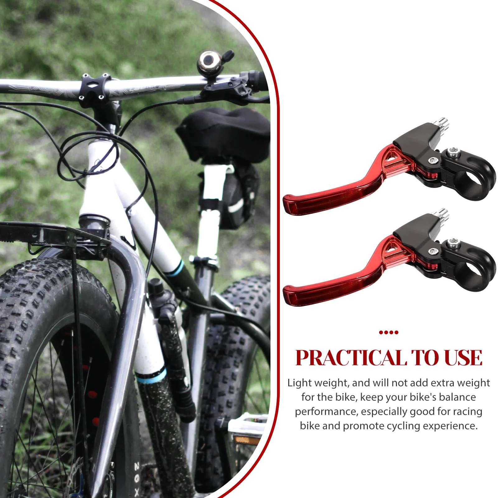 

1Pair Bike Brake Levers Aluminum Alloy Strong Lightweight Design for Bicycle Braking Performance Cycling Handlebar Replacement