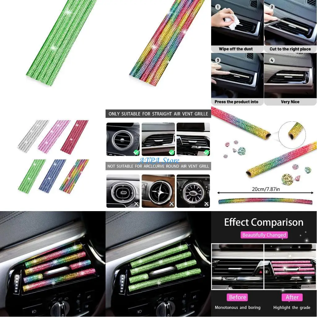 

U13C Shining Elegant Car Air Condition Vent Cover Strip Fully Wrapped Accessories