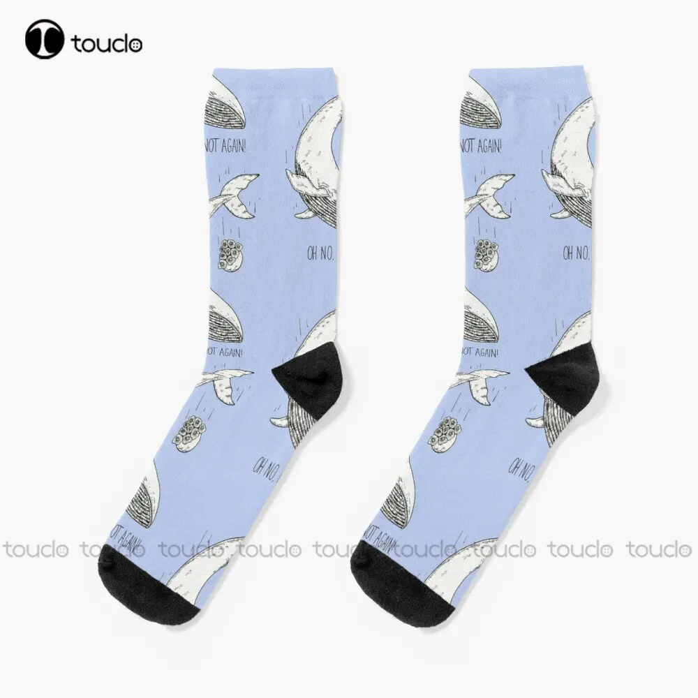 Not Again! Whale Petunias Socks Boy Socks High Quality Cute Elegant Lovely Kawaii Cartoon Sweet Cotton Sock Custom Gift Colorful