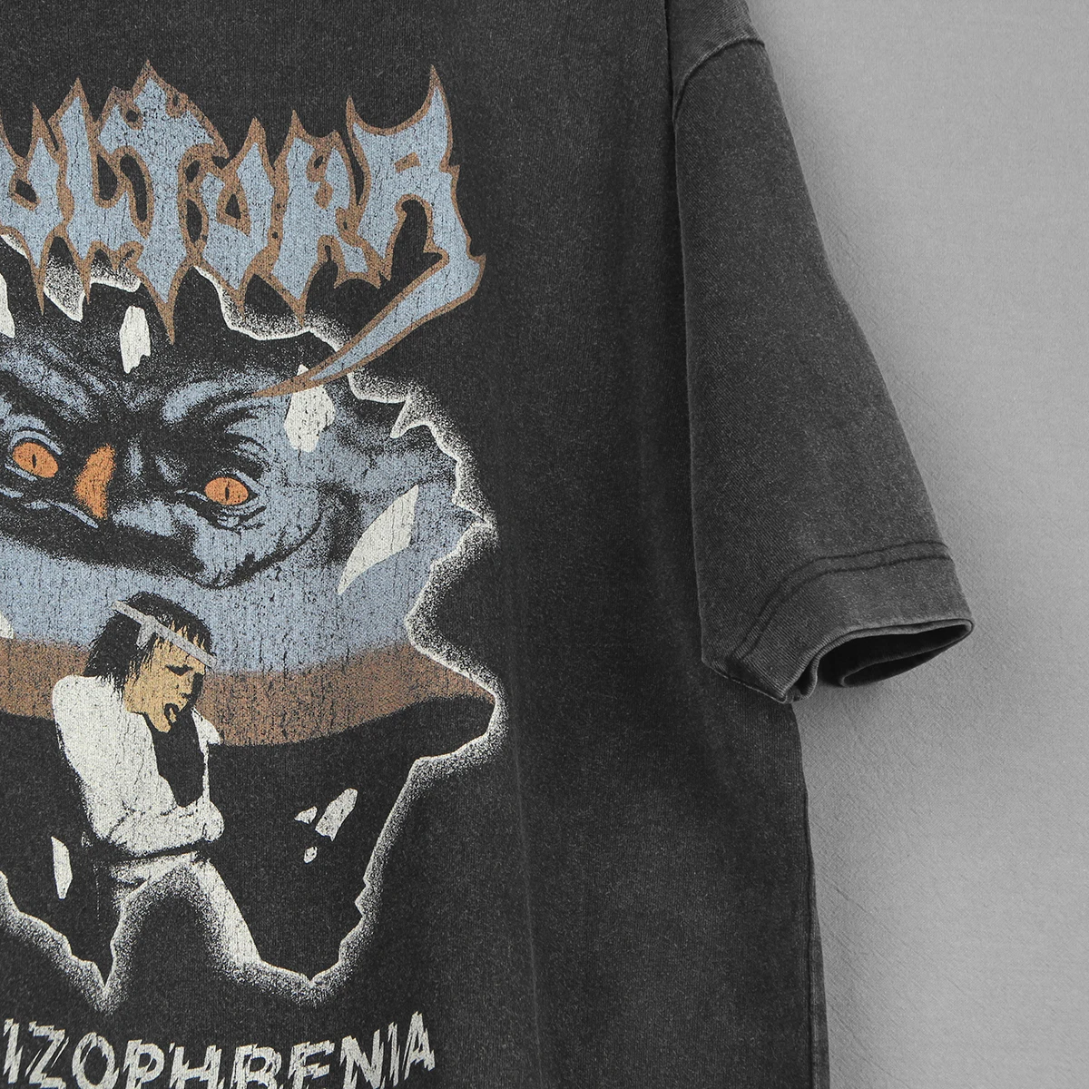 Sepultura T-Shirt Schizophrenia Dark Angel Possessed Kreator Thrash Death Metal Washed Long Short Sleeves Clothing Men's Shirts view 3