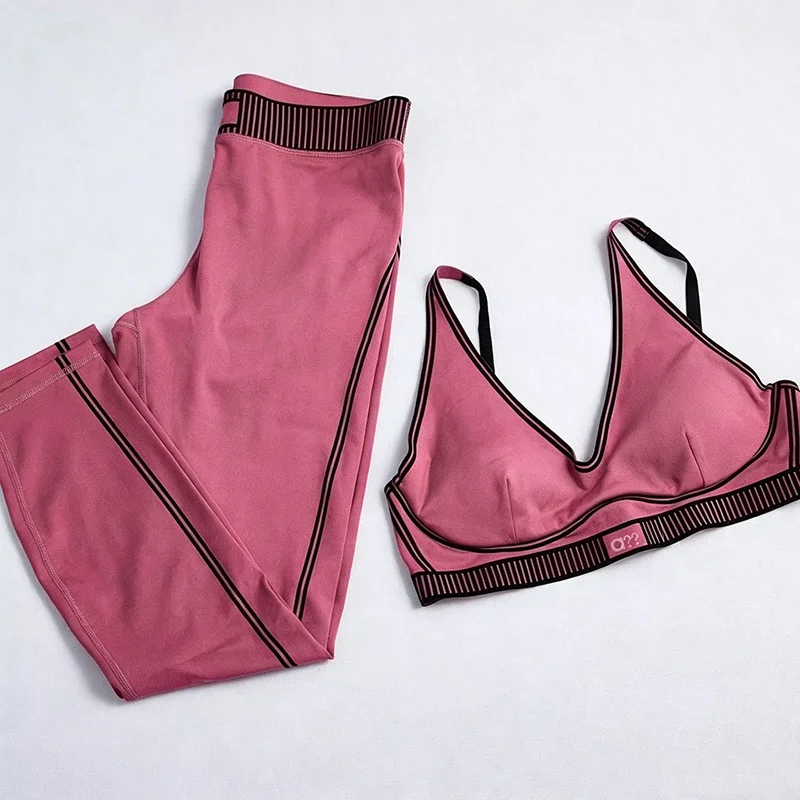 Women Yoga Set Two Piece Tank Top And Pants Breathable Stretch Workout Outfit Casual Pilates Fitness Running Gym Activewear