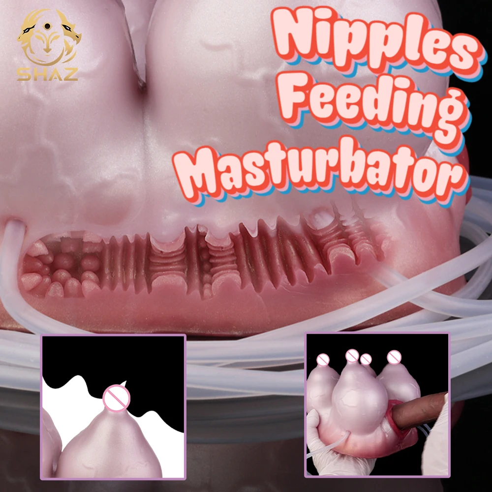 SHAZ واقعية الثدي الحلمات تغذية الرجال سيليكون الاستمناء الضارب جيب كس Onahole هنتاي الحيوان ألعاب جنسية لأعضاء المرأة 18 +