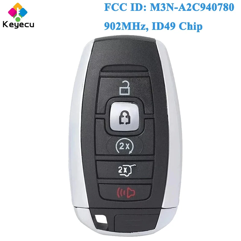 

KEYECU Smart Remote Key for Lincoln Navigator Nautilus MKC MKX 2017 2018 2019 2020 Fob M3N-A2C940780 164-R8226 902MHz ID49 Chip