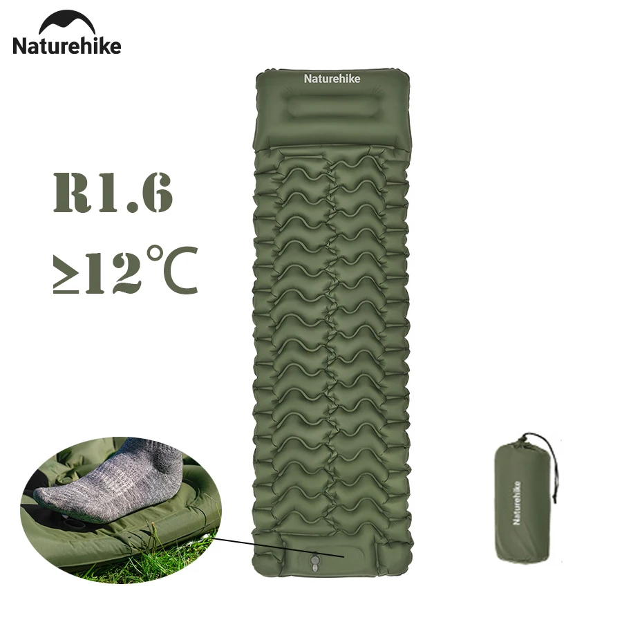 

Naturehike FC01Надувная подушка Ножной насос Модель Одиночная двойная воздушная подушка Открытый Кемпинг Туризм Путешествия Портативный Широкий дизайн