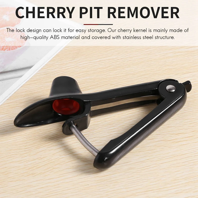 Cherry Pitter Tool,Fruit Pit Core Remover With Space-Saving Lock Design For Make Fresh Cherry Dishes And Cocktail