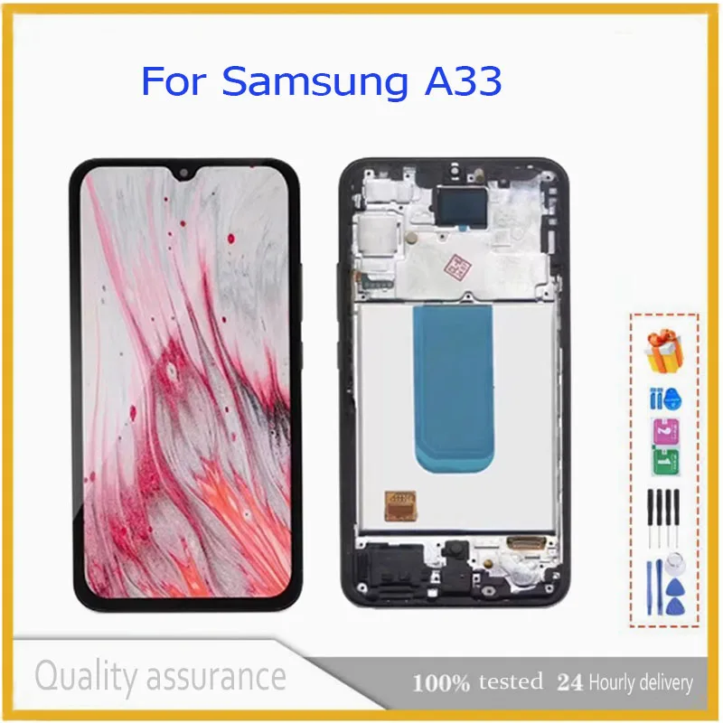 A33 5G Display Screen, for Samsung Galaxy A33 5G A336 A336B A336B/DS Lcd Display Digital Touch Screen with Frame