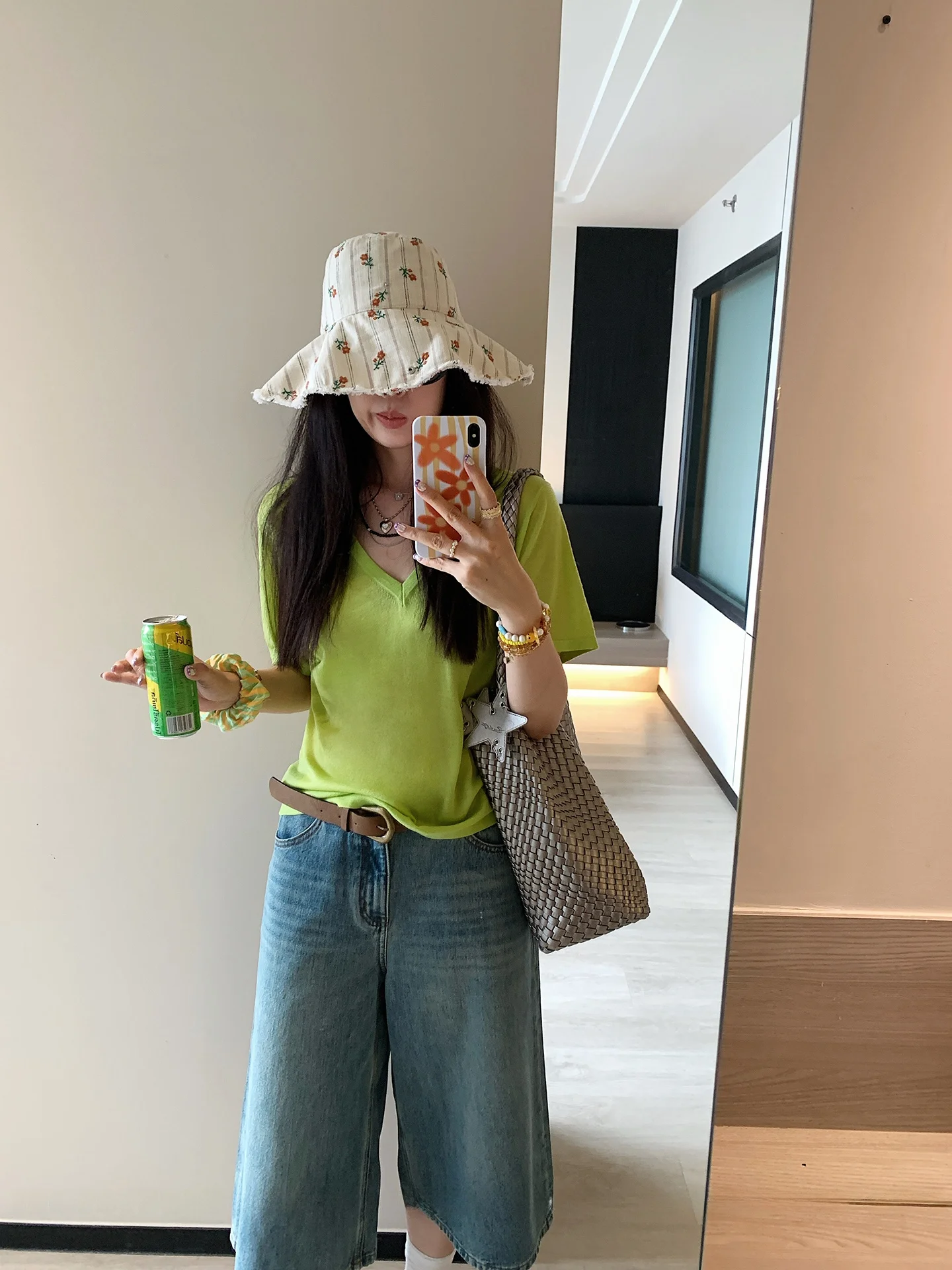 

Stberry Jump Color Simple Wool V-ne ort Sve Knitted Summer Loose Slimming Casual Versatile Women's Top