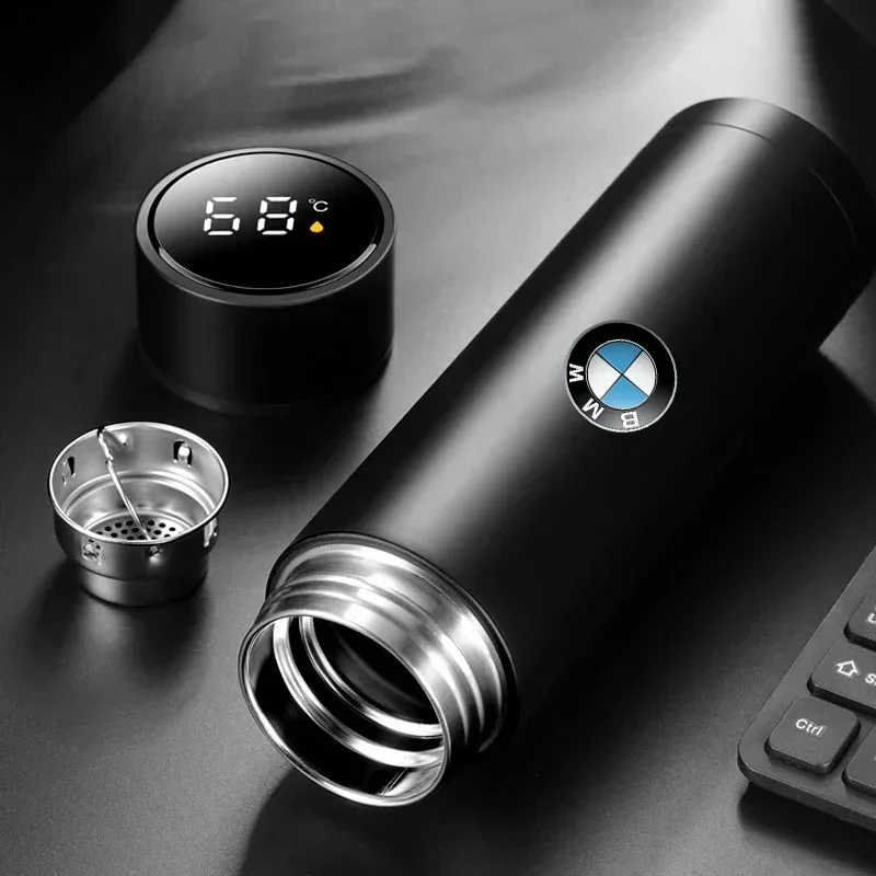 Car Smart Thermos Bottle With Temperature Display Coffee Cup For BMW F20 F40 F22 F30 E90 F32 F10 F06 F07 F46 M3 M4 M5 E60 Z4 G20