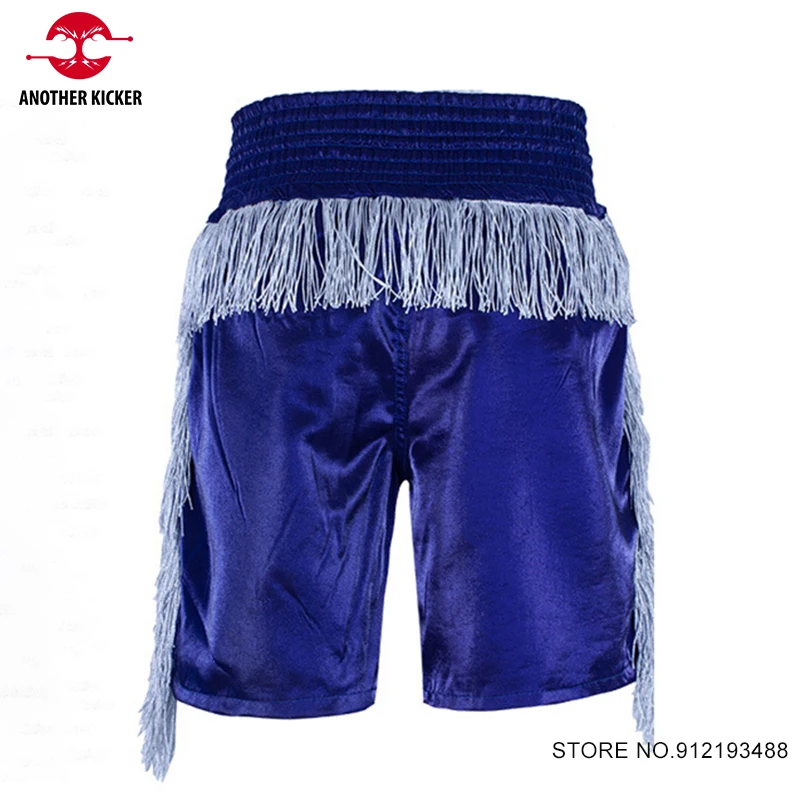 Shorts boxe com borlas douradas para homens e mulheres, calças Kickboxing, roupas de artes marciais, roupas MMA para crianças, crossfit e grappling