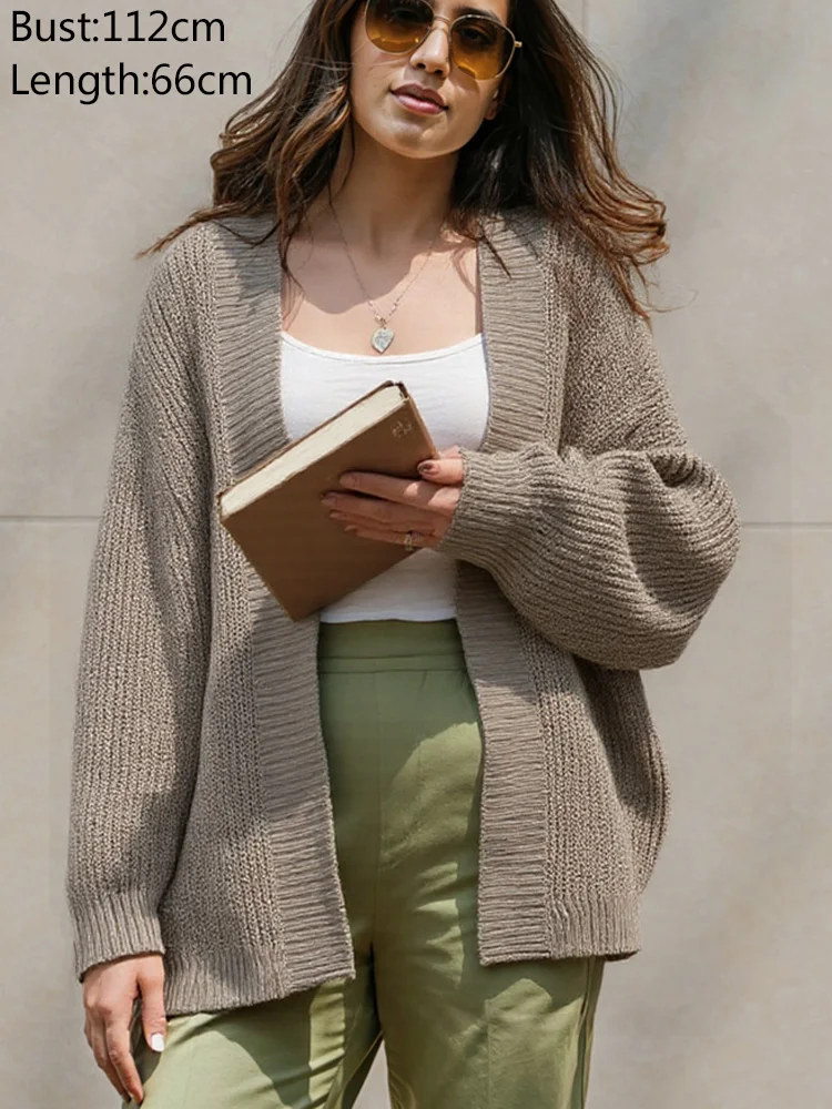 Nueva moda, cárdigan de punto de manga larga, suéter para mujer, Otoño Invierno, suéter suelto informal, abrigo, prendas de vestir elegantes para oficina para mujer
