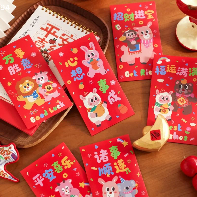 6Pcs New Year Red Envelope 2027 Sheep Year Hongbao Chinese Traditional Lucky Pocket Spring Festival New Year DecorsNF stationery