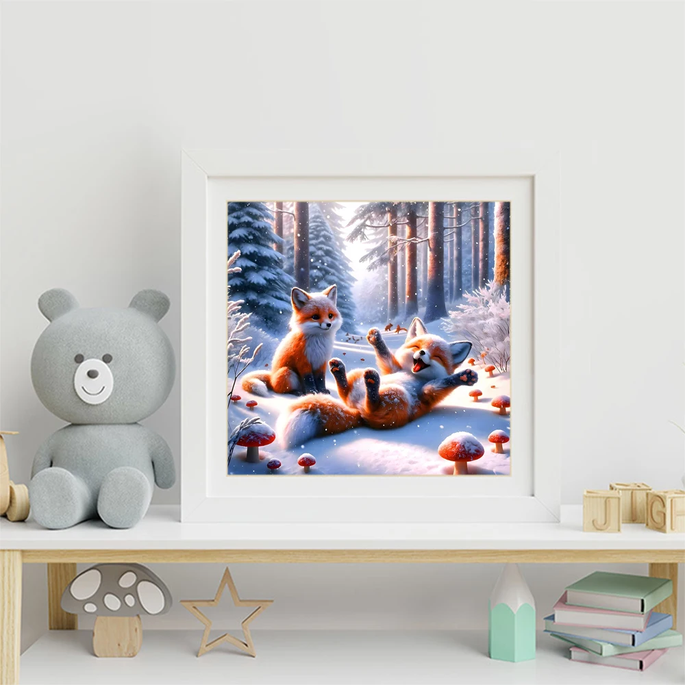 Evershine raposa diamante bordado pintura animal padrão diy para adultos iniciantes diamante mosaico inverno presente artesanal