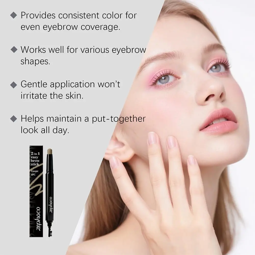 2-in-1 Easy Brown Stick Eyebrow Pencil 5 Colors Precise Brow Definer Waterproof Makeup Black Brown Eye Brows Cosmetics Make up