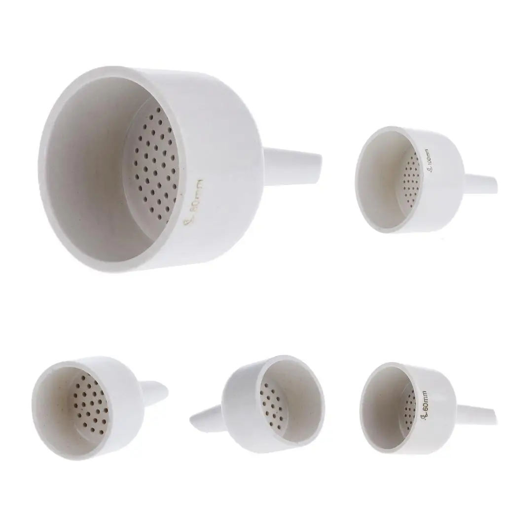 Scientific Ceramic Filter Funnel Buchner Type Wide Mouth Lab Tool for Chemical and Medicine Research Use
