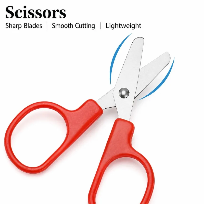 Stainless Steel Small Scissors, Round Tip Safe Craft Sewing Scissors, Portable Handmade Cutting Tool for Kids Children Office
