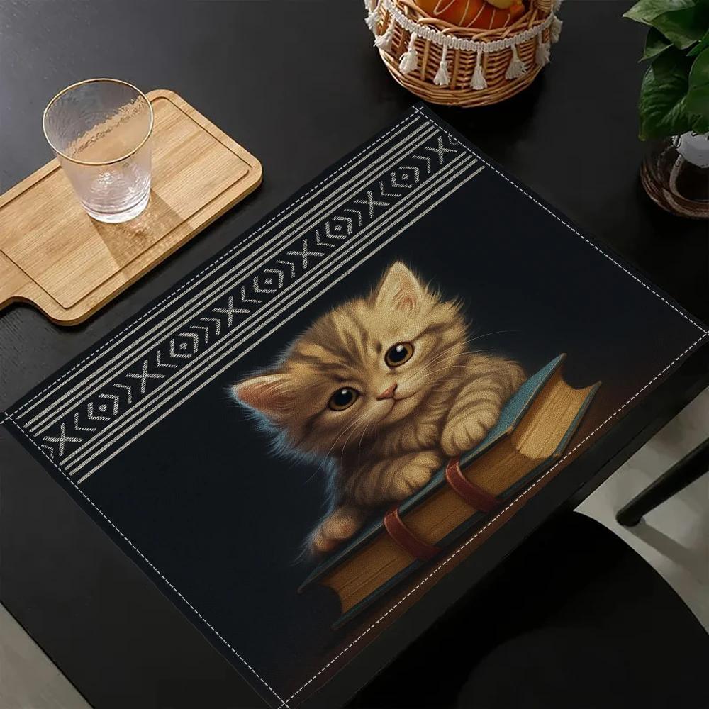 

1PC Cute Cat Placemats for Festival Table Mats, Holiday Party, Birthday Party 7.3