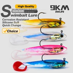 3Pcs Fishing Soft Lures Pre-Rigged Jig Head Paddle Tail Swimbaits for Bass Fishing 3~13.4g Jigs Fishing Bait for Crappie Trout