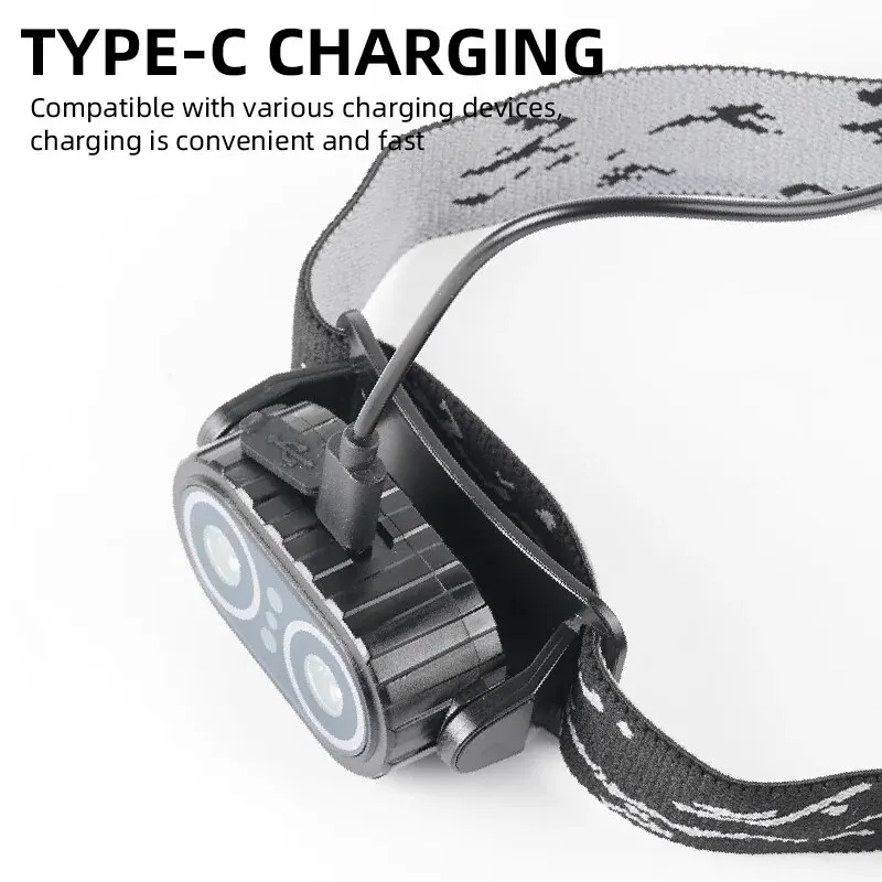 Mini Rechargeable Powerful Sensor Headlamp USB Head Flashlight Torch Headlights LED Head Light Camping Search Light