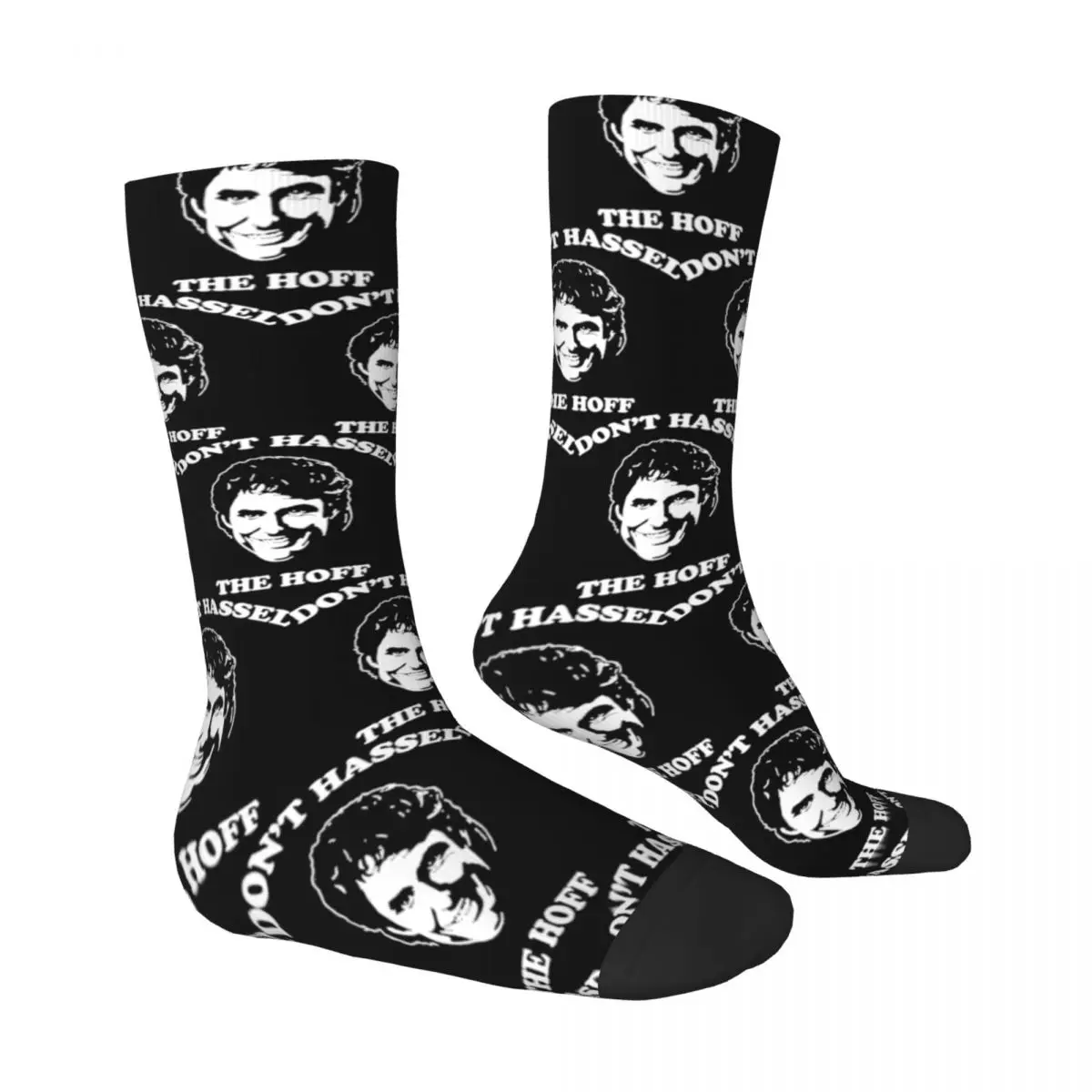 David Hasselhoff Socks Winter Dont Hassel The Hoff Stockings Funny Adults Men Breathable Socks Design Skateboard Anti Slip Socks