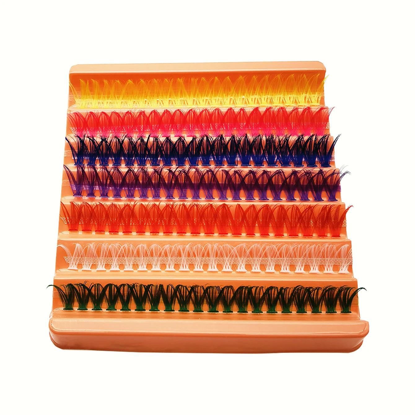 Zestaw do samodzielnego nakładania rzęs, 14 mm, kolorowe rzęsy w kształcie litery D, 140 kępek, do użytku domowego, podkreślające żywotność i kolorowość oczu.