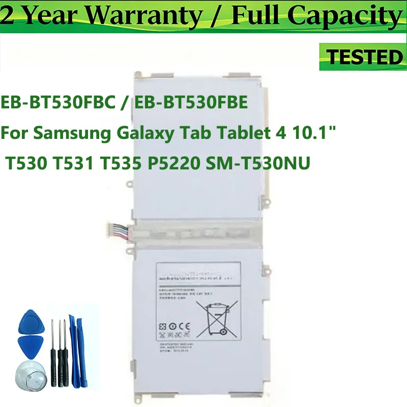 EB-BT530FBE EB-BT530FBC  Battery For Samsung Galaxy Tab Tablet 4 10.1" T530  T535 T531 P5220 SM-T530NU 6800mAh Bateria