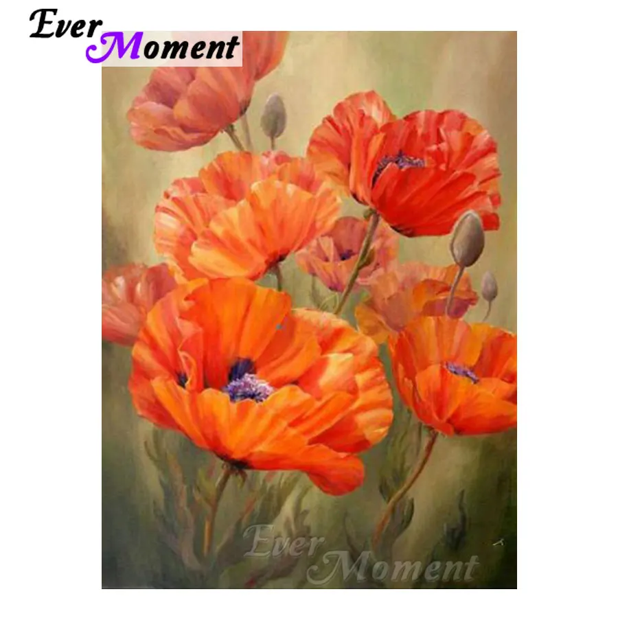 

Ever Moment Алмазная картина Цветочное растение 5D DIY Полный круглый квадратный камень Мозаика Домашние украшения Ручная вышивка ASF1310