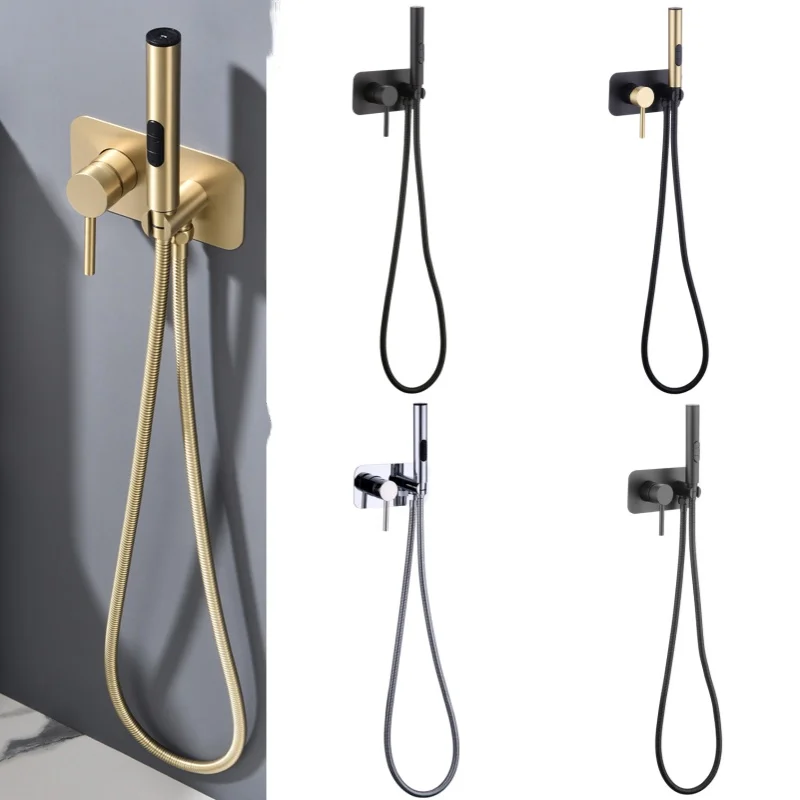 

Fliger Bidets Brass Handheld Toilet Bidet Sprayer Hygienic Shower Bidet Faucet Hot and Cold Water Toilet Bidet Portable Bidet