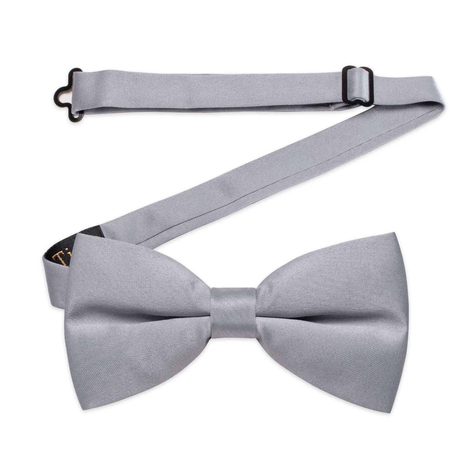 

Classic Gray Satin Men's Bow Tie for Wedding Business Family Party Father and Son Bowtie Pre-tied Butterfly Knot Adjustable Ties