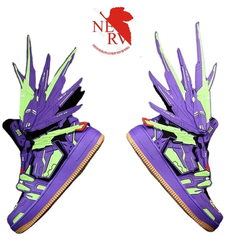 

EVA Evangelion Freedom Gundam joint anime high-top shoes board shoes 3D three-dimensional deformation mecha shoes couple models