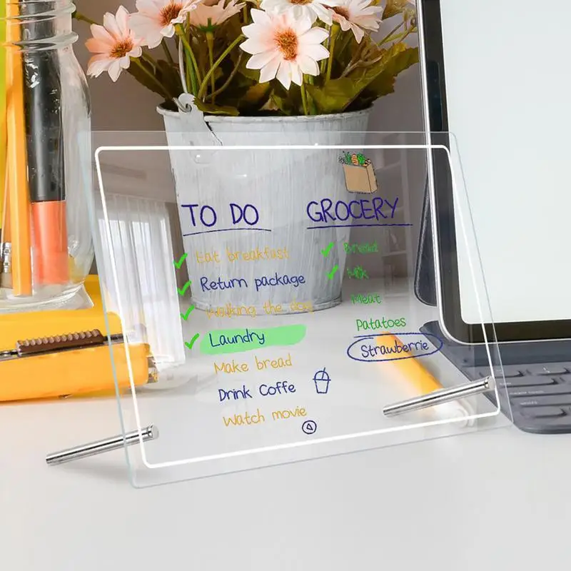Dry Erase Desk Board Erasable Acrylic Notepad Tabletop Whiteboard Message Pad Reusable Desk Notepad For Adults Students Teachers