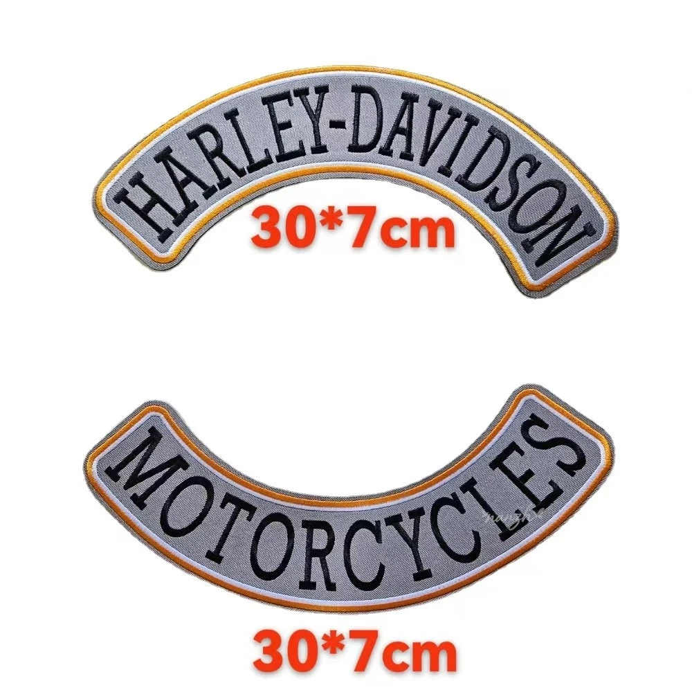 Patch Leather Jacket Denim Hot Melt Adhesive Patch Accessory For Harley Davidson lectra Glide Motorcycle Logo Embroidered Fabric view 3