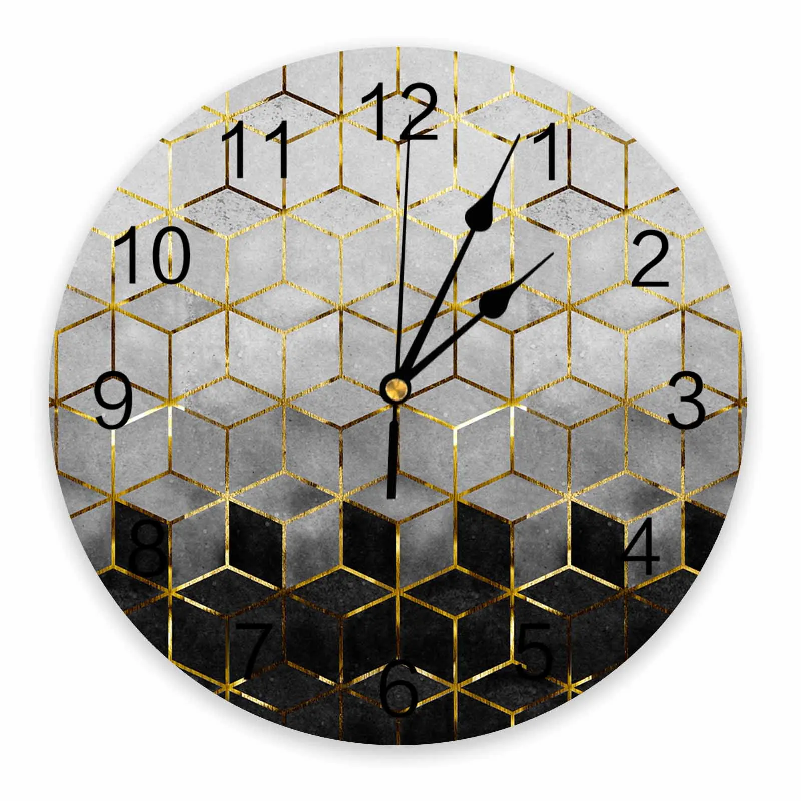 

Geometric Abstraction Wall Clock Large Modern Kitchen Dinning Round Wall Clocks Bedroom Silent Hanging Watch