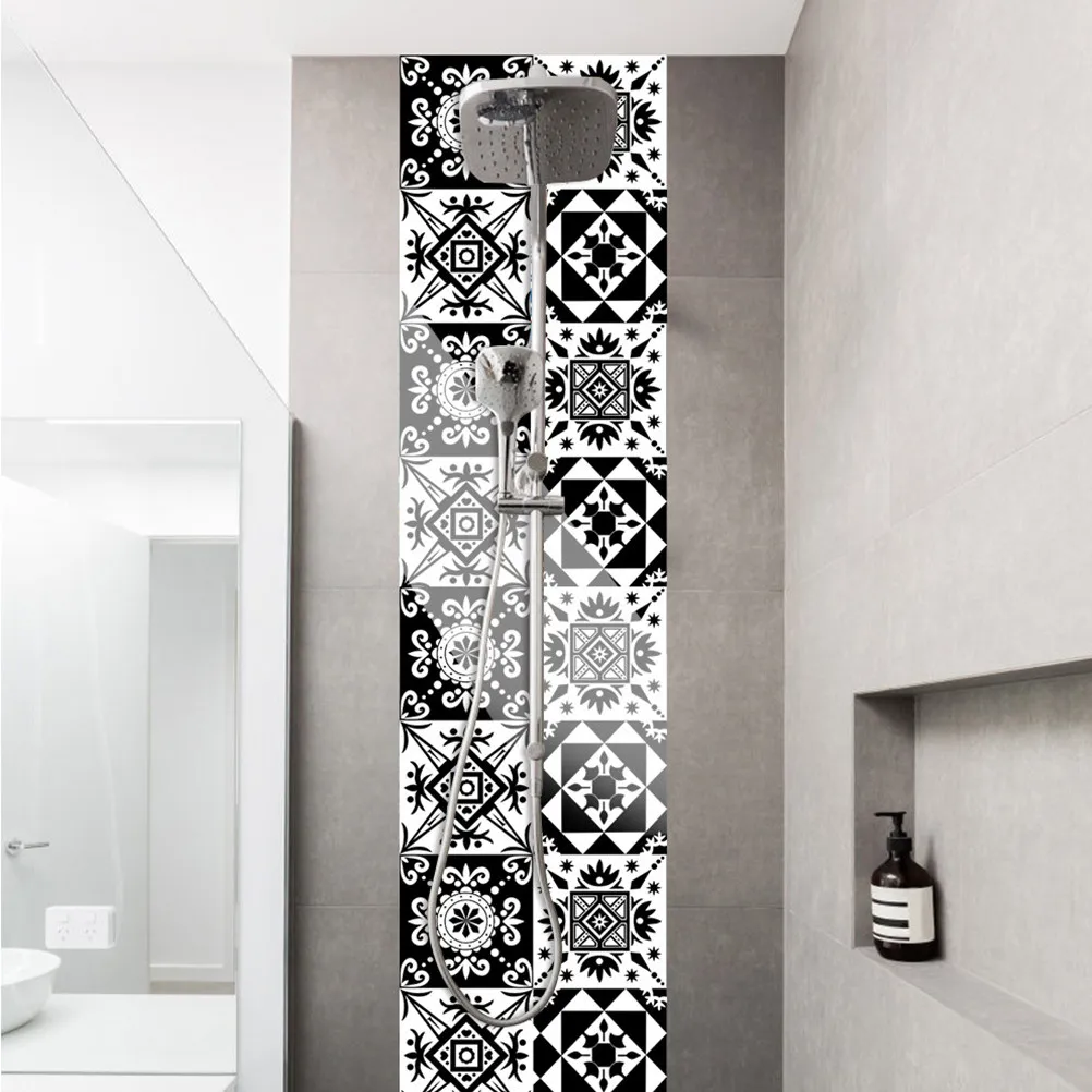 10 Pcs Home Decor Wall Stickers Tiles Self Adhesive Decorative Decals DIY for Peel and Bathroom Kitchen