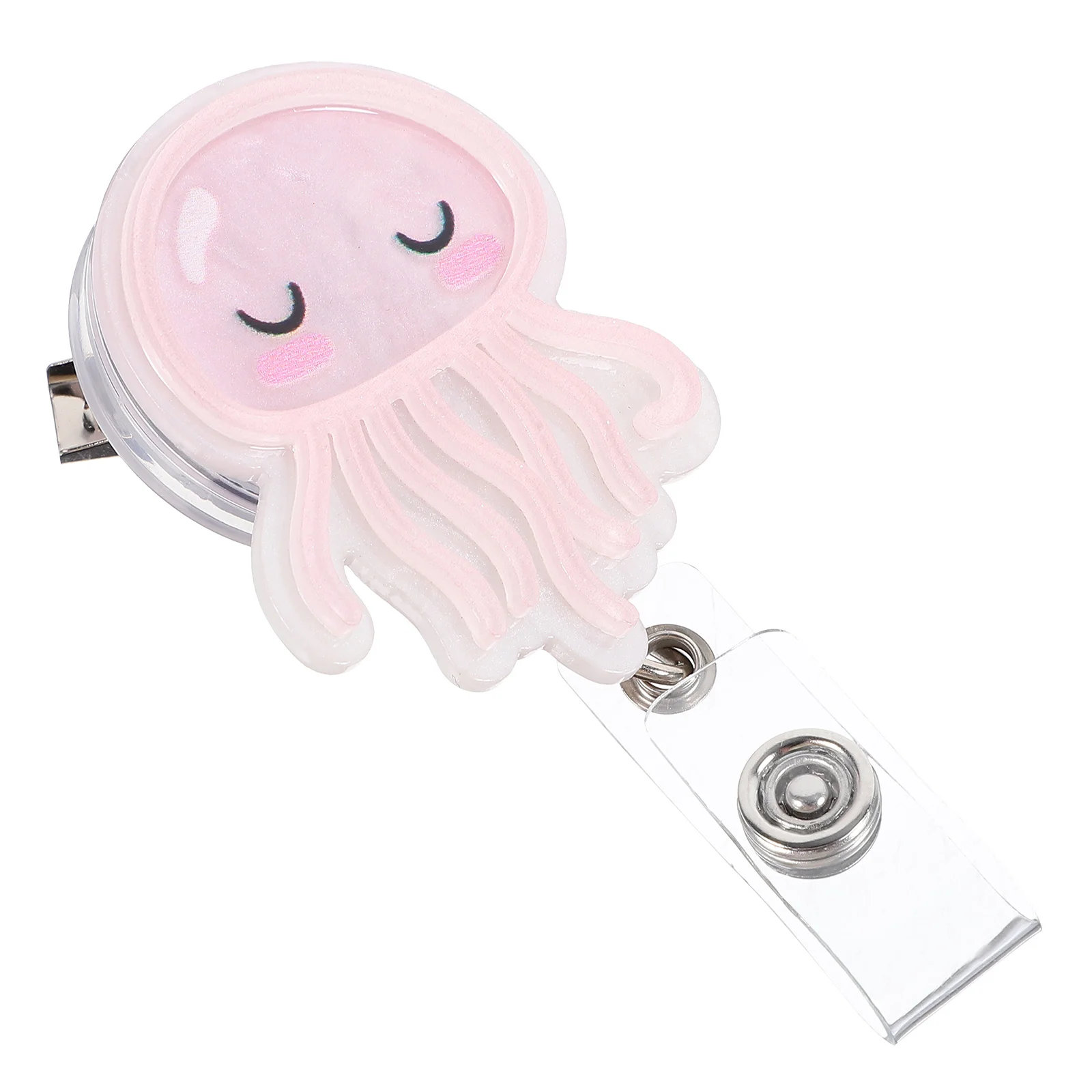 

Jellyfish Badge Holder Retractable Clip Acrylic ID Tag Nurse Name Reels Medical Accessories ganizing Work Badge Keychain Safe