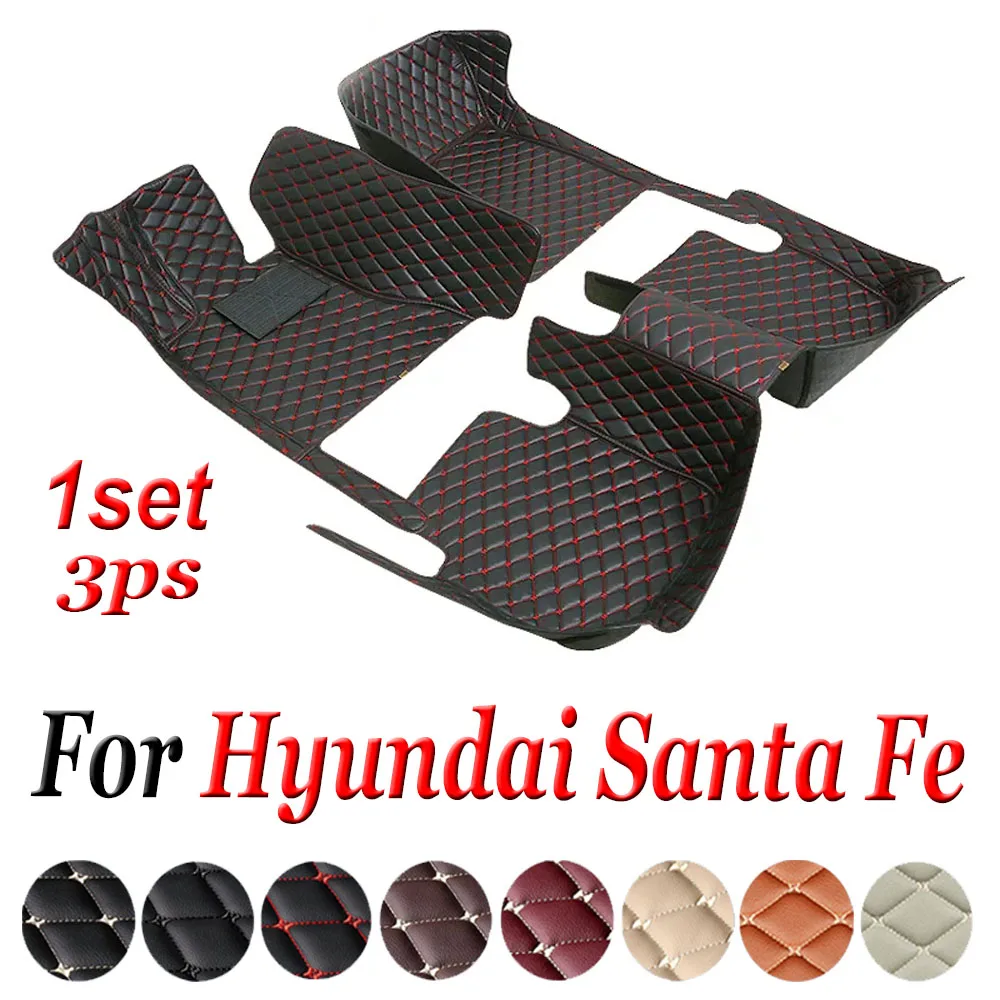 

Leather Car Floor Mats For Hyundai Santa Fe DM NC 2013~2018 7 Seater Waterproof Pads Car Mat Carpet Tapetes Para Car Accessories