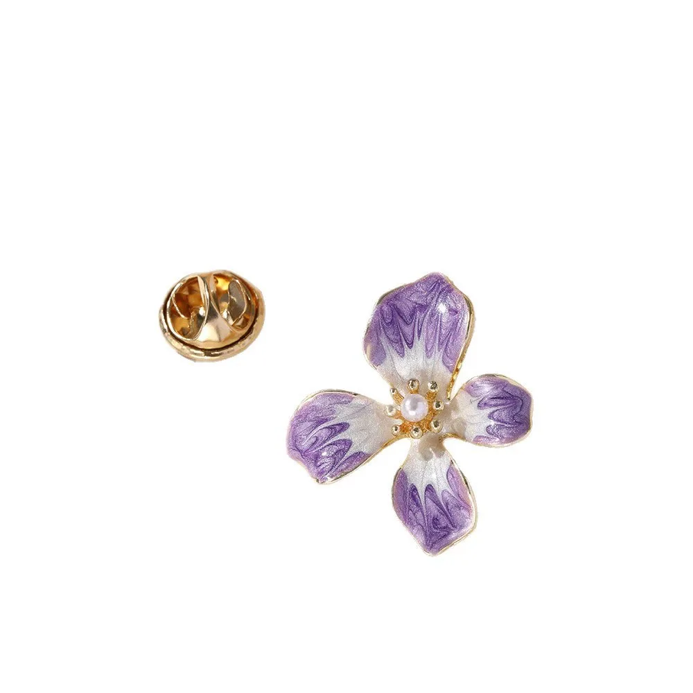 Flower Collar Pins For Women 2-color Enamel Plants Office Casual Brooch Pins Fashion Jewelry Gifts