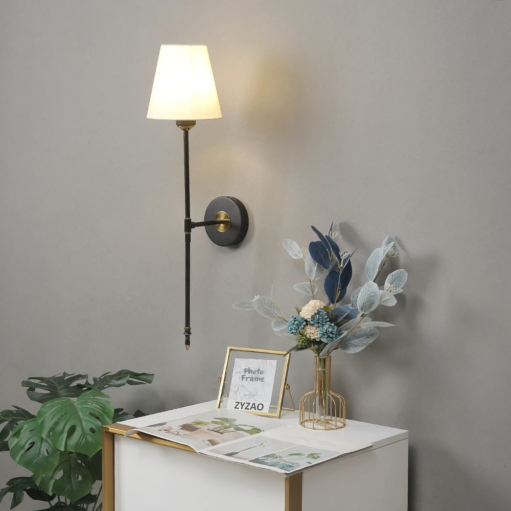 Modern Wall Lamp American All Copper Wall Lamps For living Room Bedroom Home Loft Decor Luminaire Bedside Wall Light Fixtures