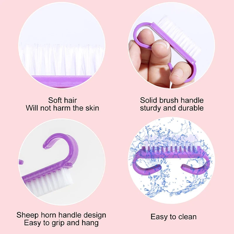 Brosses de nettoyage des ongles, pour soins des ongles, poudre, dissolvant de poussière douce, outils de manucure, poignée en plastique, brosse de nettoyage pour Salon de manucure, 10 pièces/20 pièces